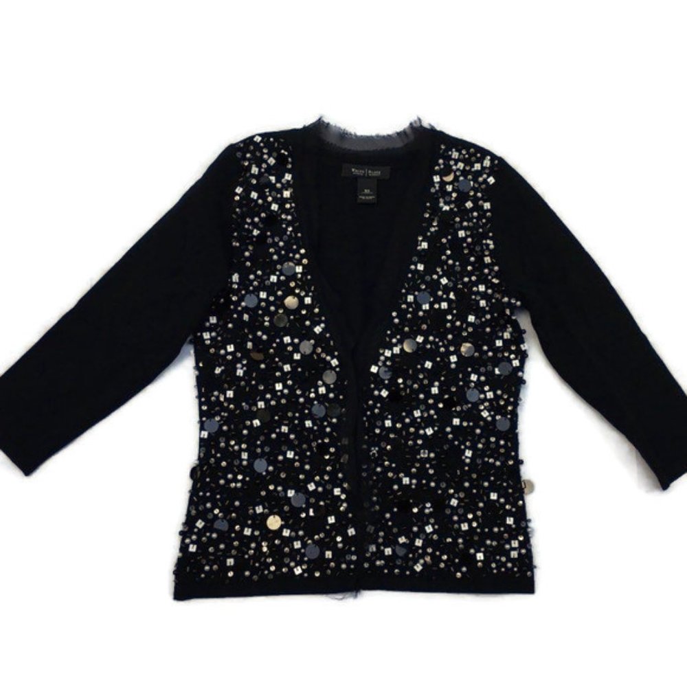 White House Black Market Paillette Sequin Cardigan